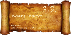 Hornung Demeter névjegykártya